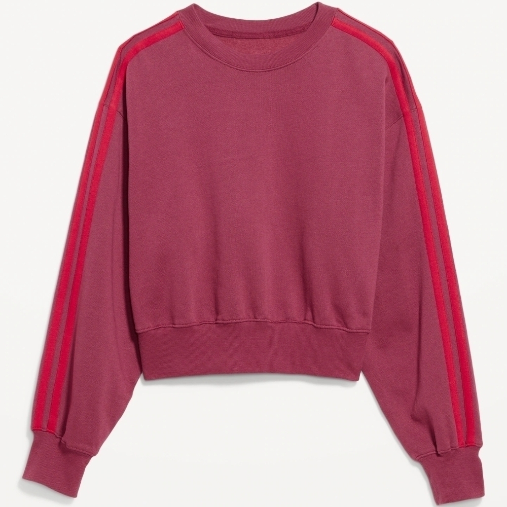M • Old Navy • Burgundy SoComfy Sweatshirt with Red Stripes